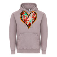 Vintage Zinc floral orange glitter heart Vintage Hoodie - Jasminsmagicworld