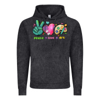 Vintage Black peace love art Vintage Hoodie - NancyCooperArtShop
