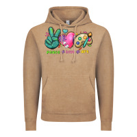 Vintage Coffee peace love art Vintage Hoodie - NancyCooperArtShop
