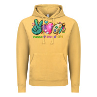Vintage Mustard peace love art Vintage Hoodie - NancyCooperArtShop