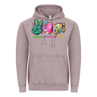 Vintage Zinc peace love art Vintage Hoodie - NancyCooperArtShop