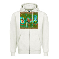 Oatmeal Heather peace love lab tech Zipper Hoodie - TumblerDesignByShophia
