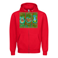 Red peace love lab tech Zipper Hoodie - TumblerDesignByShophia
