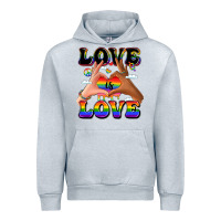 Heather Grey love is love lgbtq pride hands Urban Hoodie - LillyAllenDesigns