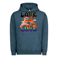 Pigment Midnight Navy love is love lgbtq pride hands Urban Hoodie - LillyAllenDesigns