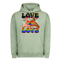 Pigment Oil Green love is love lgbtq pride hands Urban Hoodie - LillyAllenDesigns