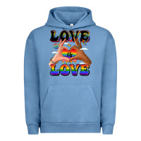 Pigment Pebble Blue love is love lgbtq pride hands Urban Hoodie - LillyAllenDesigns