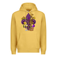Antique Gold Fleur de lis Mardi Gras Premium Hoodie - HowdyJamesFarm