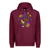 Burgundy Fleur de lis Mardi Gras Premium Hoodie - HowdyJamesFarm
