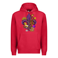 Cardinal Fleur de lis Mardi Gras Premium Hoodie - HowdyJamesFarm