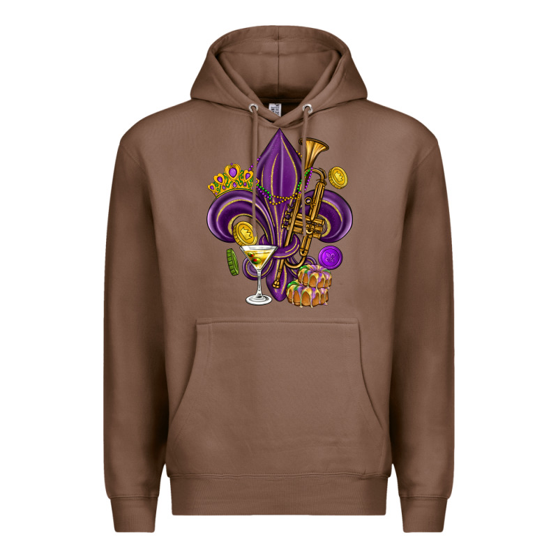 Fleur De Lis Mardi Gras Premium Hoodie by HowdyJamesFarm | Teevron