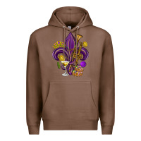 Chestnut Fleur de lis Mardi Gras Premium Hoodie - HowdyJamesFarm
