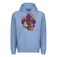 Colony Blue Fleur de lis Mardi Gras Premium Hoodie - HowdyJamesFarm