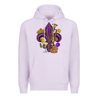 Lilac Fleur de lis Mardi Gras Premium Hoodie - HowdyJamesFarm