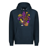 Navy Fleur de lis Mardi Gras Premium Hoodie - HowdyJamesFarm