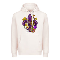 Pale Pink Fleur de lis Mardi Gras Premium Hoodie - HowdyJamesFarm