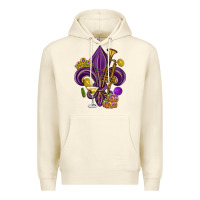 Sandshell Fleur de lis Mardi Gras Premium Hoodie - HowdyJamesFarm