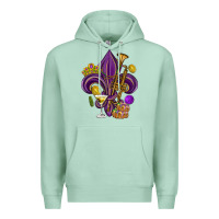 Seafoam Fleur de lis Mardi Gras Premium Hoodie - HowdyJamesFarm