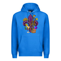 True Royal Fleur de lis Mardi Gras Premium Hoodie - HowdyJamesFarm