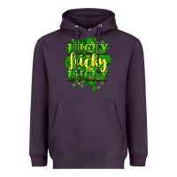 Plum lucky lucky lucky clover St. Patrick's Heavyweight Hoodie - HowdyJamesFarm