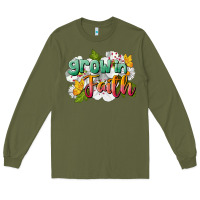 Army Green Grow In Faith Long Sleeve Tee - LillyAllenDesigns