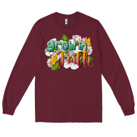 Burgundy Grow In Faith Long Sleeve Tee - LillyAllenDesigns