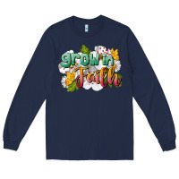 Navy Grow In Faith Long Sleeve Tee - LillyAllenDesigns