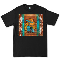 Black cowboy boots turquoise aztec cowhide Premium Tee - Artiststas