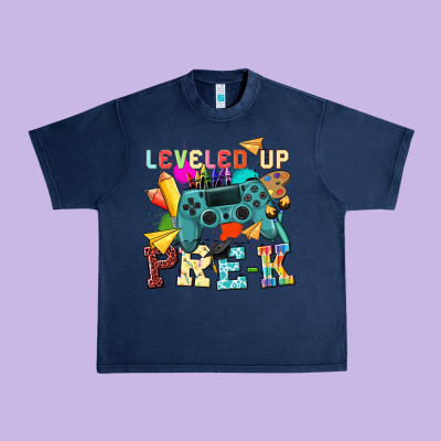 Leveled Up Pre K Urban Heavy Tee Designed By Nancycooperartshop