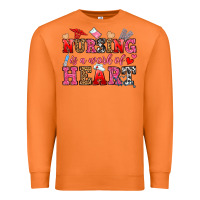 Nursing Is A Work Of Heart Premium Sweatshirt | Teevron