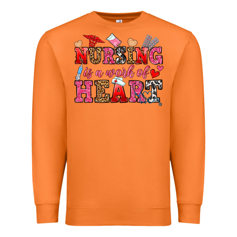 Nursing Is A Work Of Heart Premium Sweatshirt by OliviaCreatesArt | Teevron