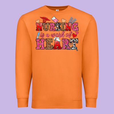 Nursing Is A Work Of Heart Premium Sweatshirt Designed By Oliviacreatesart
