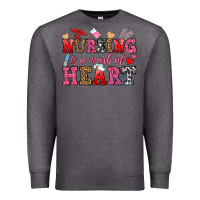 Charcoal Heather nursing is a work of heart Premium Sweatshirt - OliviaCreatesArt