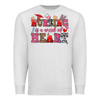 Oatmeal Heather nursing is a work of heart Premium Sweatshirt - OliviaCreatesArt