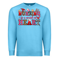 Ocean Blue nursing is a work of heart Premium Sweatshirt - OliviaCreatesArt