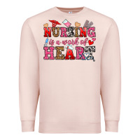 Pale Pink nursing is a work of heart Premium Sweatshirt - OliviaCreatesArt