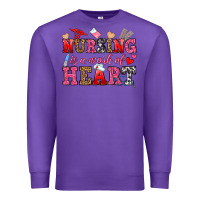 Purple nursing is a work of heart Premium Sweatshirt - OliviaCreatesArt