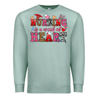 Seafoam nursing is a work of heart Premium Sweatshirt - OliviaCreatesArt