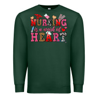 Sports Green nursing is a work of heart Premium Sweatshirt - OliviaCreatesArt