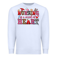 White nursing is a work of heart Premium Sweatshirt - OliviaCreatesArt