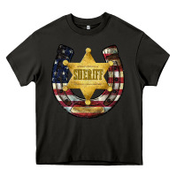 Asphalt sheriff american flag Heavy Core Tee - JahusDesignShop