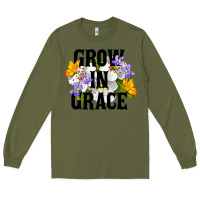 Army Green Grow In Grace Long Sleeve Tee - LillyAllenDesigns