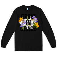 Black Grow In Grace Long Sleeve Tee - LillyAllenDesigns