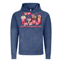 Vintage Denim happy valentine's day coffee cups Vintage Hoodie - MaliasSmallBusiness