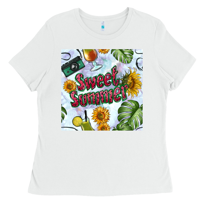 Sweet Summer Seamless Pattern Ladies Tee by BundleAndBundleShop | Teevron