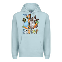 Blue Mist My first Easter Boy Easter Day Premium Hoodie - HowdyJamesFarm
