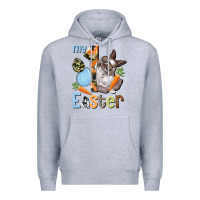 Heather Grey My first Easter Boy Easter Day Premium Hoodie - HowdyJamesFarm