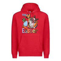 Red My first Easter Boy Easter Day Premium Hoodie - HowdyJamesFarm