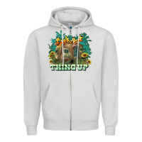 Dove Grey Back that thing up Zipper Hoodie - HowdyJamesFarm
