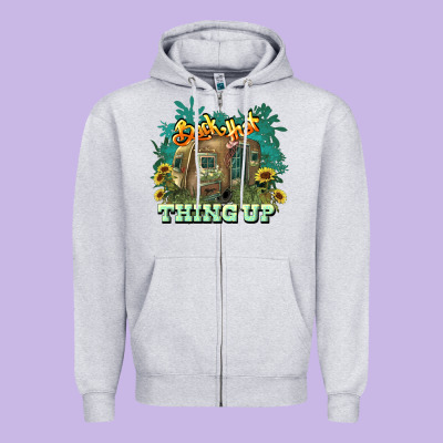 Back That Thing Up Zipper Hoodie Designed By Howdyjamesfarm